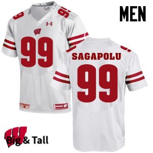 Men's Wisconsin Badgers NCAA #99 Olive Sagapolu White Authentic Under Armour Big & Tall Stitched College Football Jersey RG31D52OH